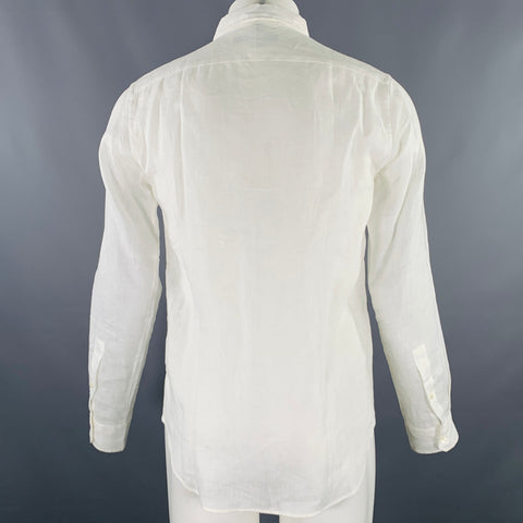 JOURNAL STANDARD Size S White Linen One Pocket Long Sleeve Shirt