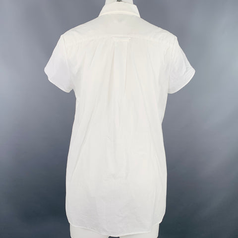 Y's by YOHJI YAMAMOTO Size M White Cotton Short Sleeve Casual Top