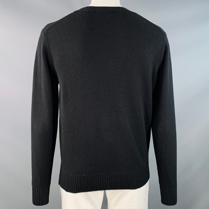 SUITSUPPLY Size XL Black Knit Cashmere Crew Neck Sweater