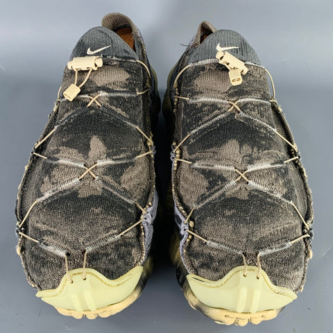 NIKE Size 10 -ISPA Mindbody- Grey Olive Camo Cotton Slip On Sneakers