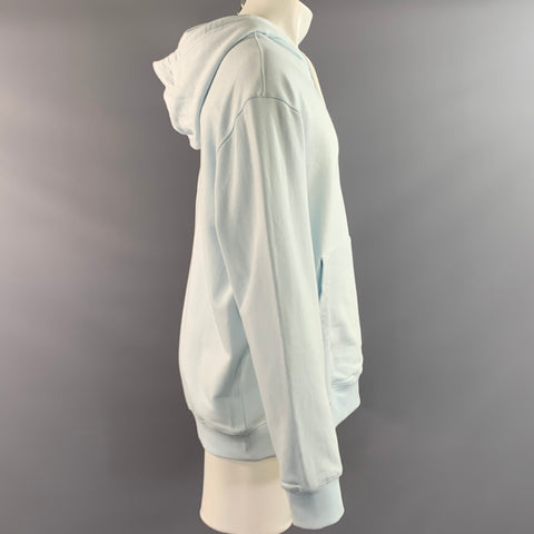 PRADA Size M Light Blue Cotton Hooded Sweatshirt