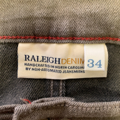 RALEIGH Size 34 Green Olive Cotton Blend Slim Fit Jeans