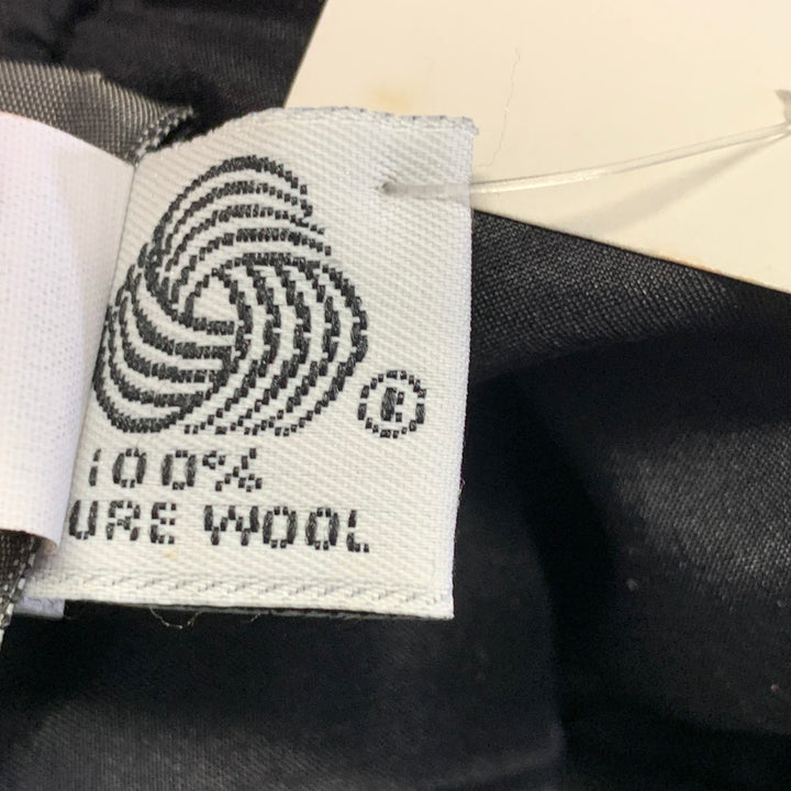 OKW Size S Black Gold Wool Stripe Midi Skirt Suit