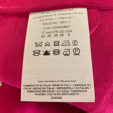 GENNY Size 6 Pink Magenta Linen Bermuda Shorts