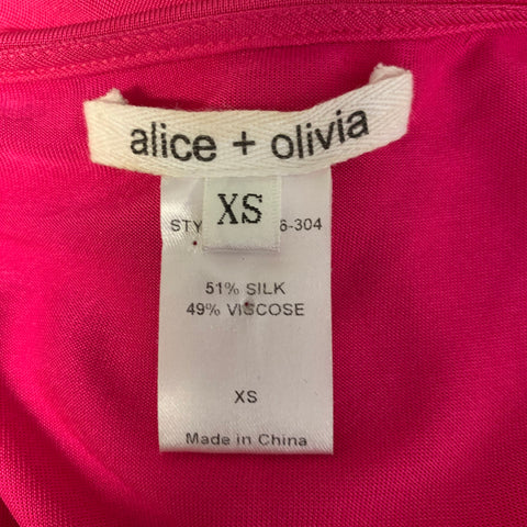 ALICE + OLIVIA Size XS Pink Viscose Silk Sleeveless Dress