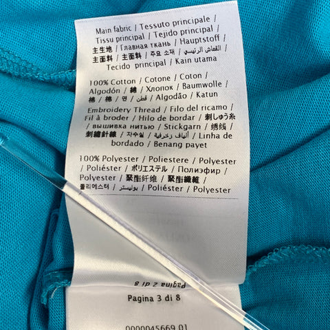 VALENTINO Size XL Blue White Logo Cotton Short Sleeve T-shirt