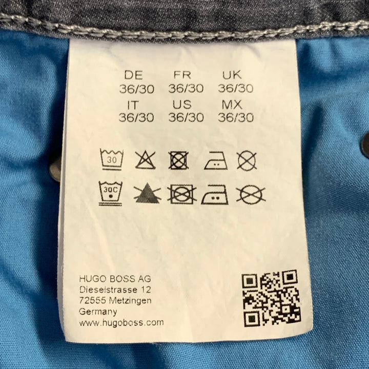 BOSS by HUGO BOSS Size 36 Grey Cotton Blend Straight Five Pockets Jeans