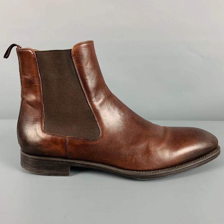 MAGNANNI Size 10 Brown Leather Chelsea Boots