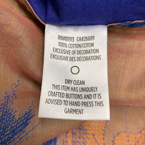 ROBERT GRAHAM Size L Blue Orange Hawaiian Print Cotton Long Sleeve Shirt