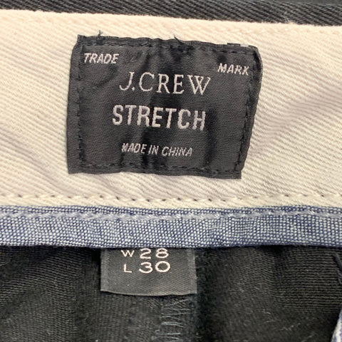J.CREW Taille 28 Pantalon décontracté en mélange de coton noir à taille plate