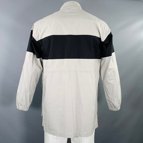 Blouson coupe-vent JOHN ELLIOTT Saison neuf taille L coton rayé gris noir