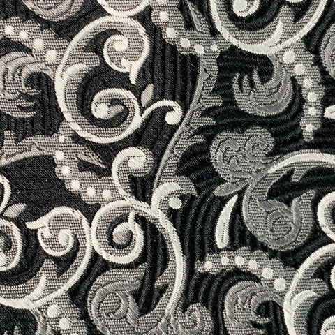 JOHN W. NORDSTROM Black Silver Abstract Floral Silk Tie