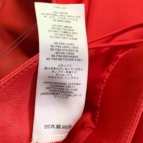 THE ROW Size 0 Bartellette Red Lambskin Pencil Midi Skirt