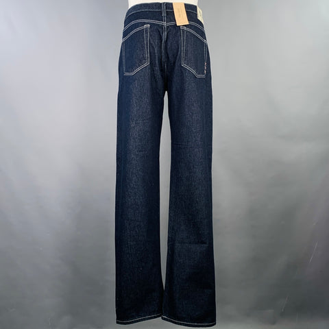 SCOTCH AND SODA Size 33 The Vert Blue Indigo Contrast Stitch Organic Cotton Jeans