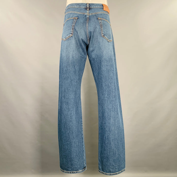 ALEXANDER MCQUEEN Size 36 Indigo Contrast Stitch Denim Button Fly Jeans