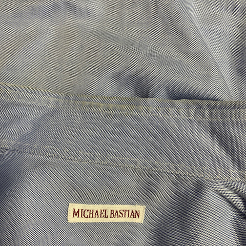 Chemise matelassée en coton bleu à manches longues et col étalé MICHAEL BASTIAN taille 38