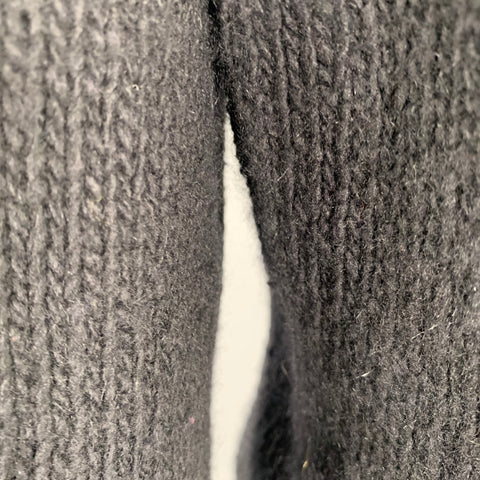 ANN DEMEULEMEESTER Size 8 Black Merino Wool Angora Double Zipper Cardigan