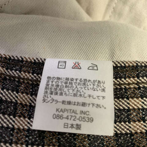 KAPITAL Size 34 Brown Light brown Gingham Cotton Baggy Casual Pants