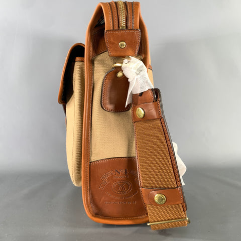 GHURKA Tan Brown Cotton Twill Tote Bags & Leather Goods