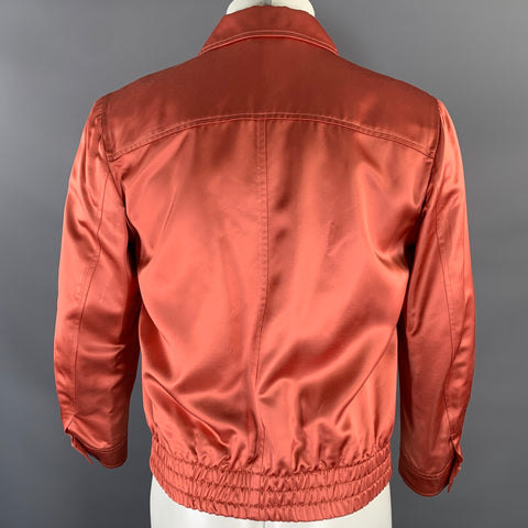 DRIES VAN NOTEN Size M Salmon Solid Bomber Jacket