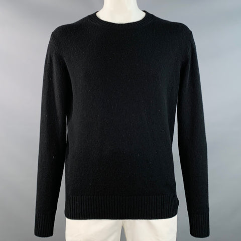 SUITSUPPLY Size XL Black Knit Cashmere Crew Neck Sweater