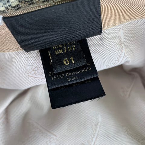 BORSALINO Size 7 Tan Khaki Geometric Cotton Hats