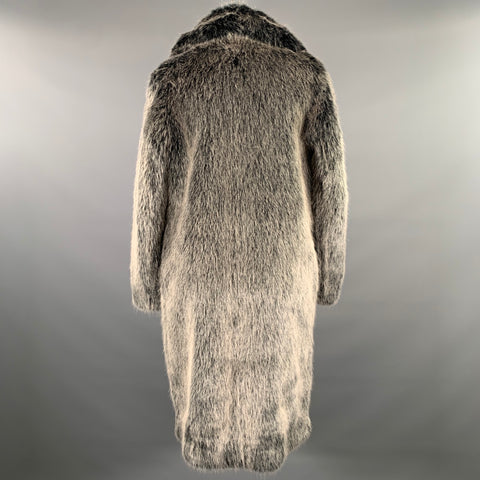 MICHAEL by MICHAEL KORS Size XXS Grey Black Faux Fur Acrylic Coat