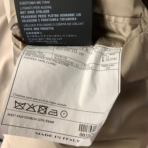 PRADA Chest Size 42 Khaki Cotton  Polyester Notch Lapel 36 29 Suit
