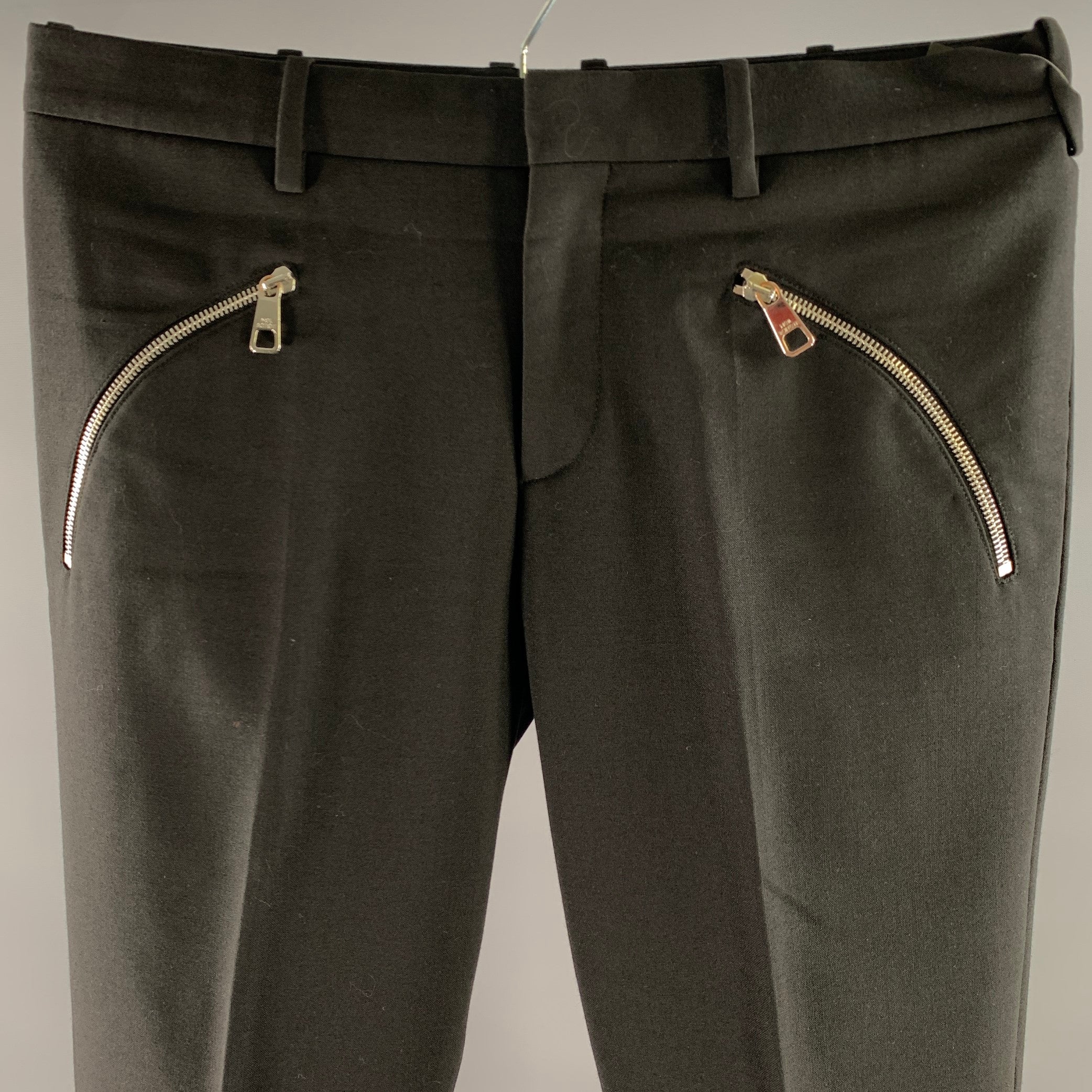 NEIL BARRETT Size 32 Black Zip Pocket Polyester Blend Skinny Pants NEIL BARRETT Size 32 Black Zip Pocket Polyester Blend Skinny Pants