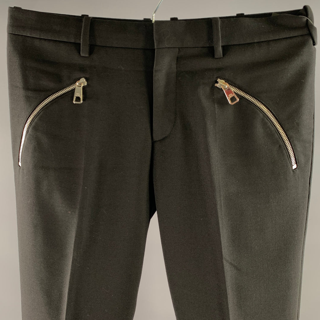 NEIL BARRETT Size 32 Black Zip Pocket Polyester Blend Skinny Pants