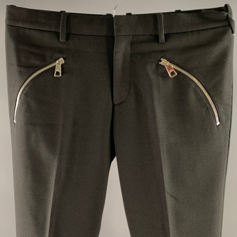 NEIL BARRETT Size 32 Black Zip Pocket Polyester Blend Skinny Pants