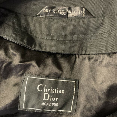 CHRISTIAN DIOR Chest Size 40 Size 40 Black Cotton Blend Trenchcoat