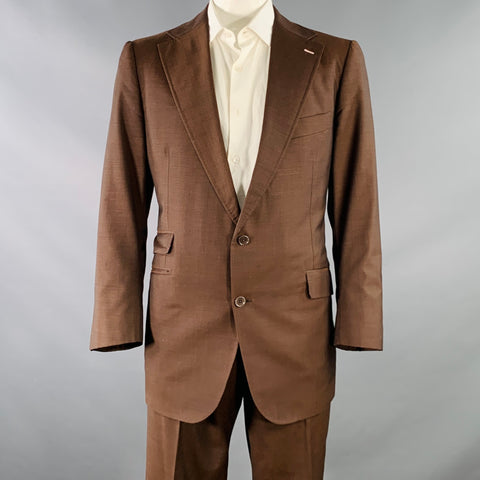 ASTOR & BLACK Size 46 Brown Single Breasted Notch Lapel Suit