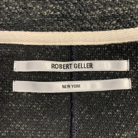 ROBERT GELLER Size S Grey Charcoal Knit Polyester Blend Notch Lapel Cardigan