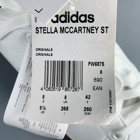 ADIDAS x STELLA McCARTNEY Size 8.5 White Multi Color Leather Stars Lace-Up Low Top Sneakers