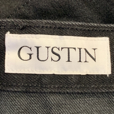 GUSTIN Size 40 151 Black Cotton Selvedge Twill Straight Jeans