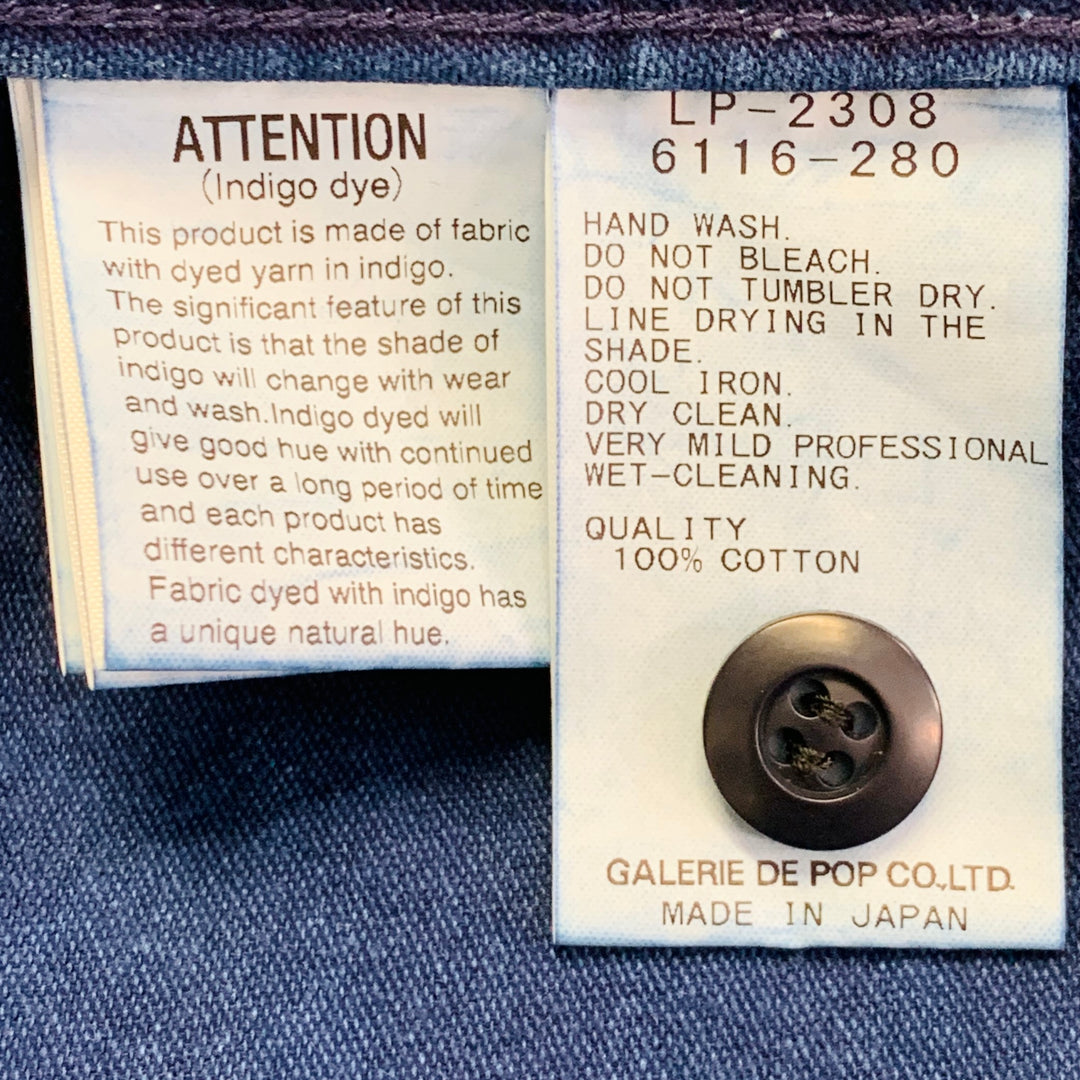 SAGE DE CRET Size M Indigo Cotton Two Pockets Shirt Jacket