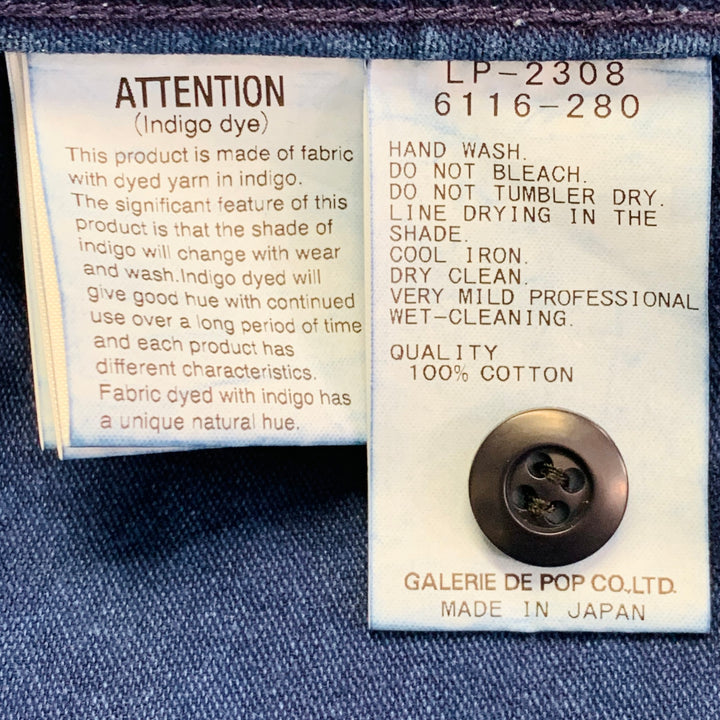 SAGE DE CRET Size M Indigo Cotton Two Pockets Shirt Jacket