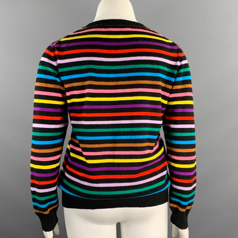 CHINTI AND PARKER Size L Black Multi Color Cashmere Stripe Pullover  Womens