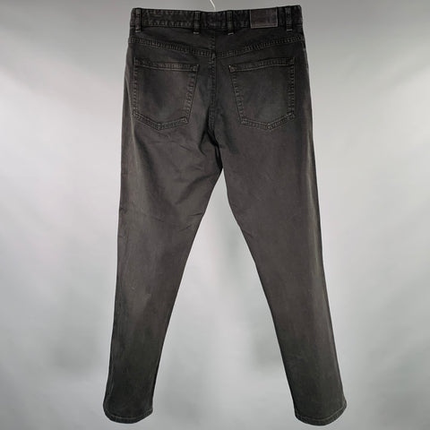 ERMENEGILDO ZEGNA Size 31 Black Cotton Blend Straight Jeans