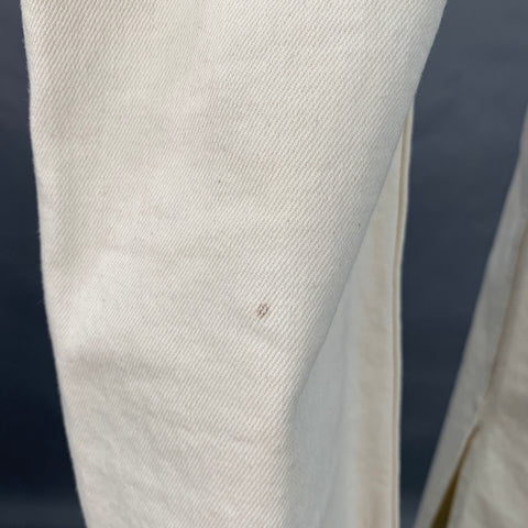 RE/DONE Size 26 Beige Cotton Blend Raw Edge Straight Button Fly Jeans
