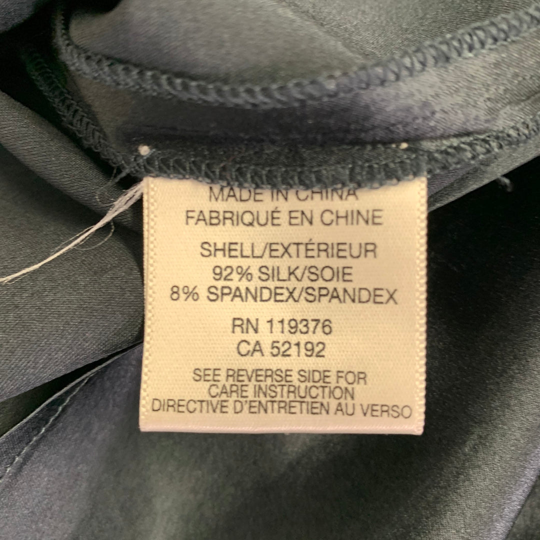 HELMUT LANG Size 2 Navy Silk Blend Cowl Neck Cocktail Dress