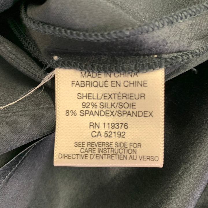 HELMUT LANG Size 2 Navy Silk Blend Cowl Neck Cocktail Dress
