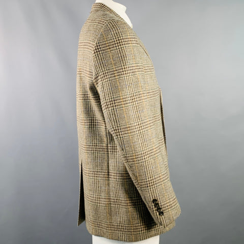 Veste de sport en laine Glenplaid marron et verte O'CONNELL'S Taille 42 Long