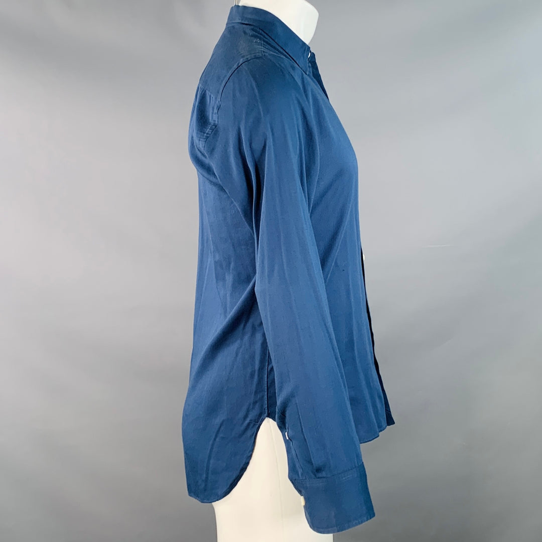 MARC JACOBS Size S Navy Cotton Spread Collar Button Down Long Sleeve Shirt