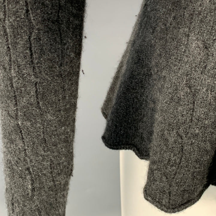 RALPH LAUREN Size S Grey Charcoal Cashmere Cable Knit Turtleneck Sweater