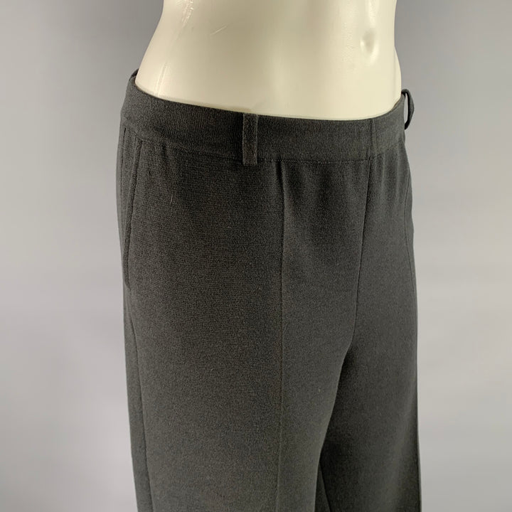 LORO PIANA Size 14 Black Silk Cotton Sweatpant Trousers