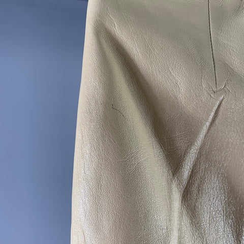 AKRIS Size 10 Cream Leather Casual Pants