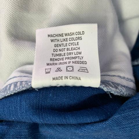 TODD SNYDER Size 36 Blue Light Blue Washed Cotton Straight Relaxed Jeans
