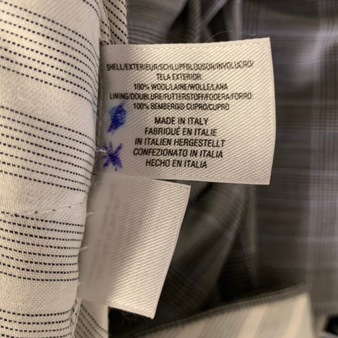 BLACK FLEECE Size 40 Grey Black Glen Check Wool Notch Lapel Suit